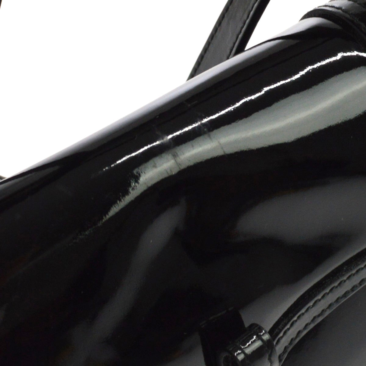 Salvatore Ferragamo Vintage Gancini Hobo Leather, Black, Patent Leather, Shoulder Bag