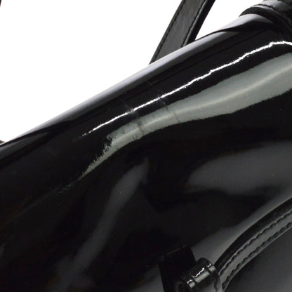 Salvatore Ferragamo Vintage Gancini Hobo Leather, Black, Patent Leather, Shoulder Bag