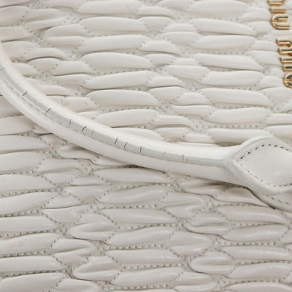 Miu Miu Crystal Convertible Matelasse Leather, White, Leather, Tote Bag
