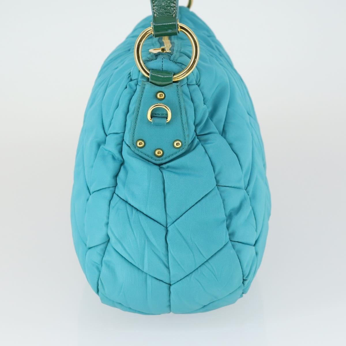 Prada Zip Hobo Chevron Tessuto, Blue, Nylon, Shoulder Bag