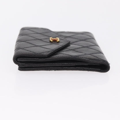 Chanel CC Compact Quilted Caviar, Black, Leather, Wallet