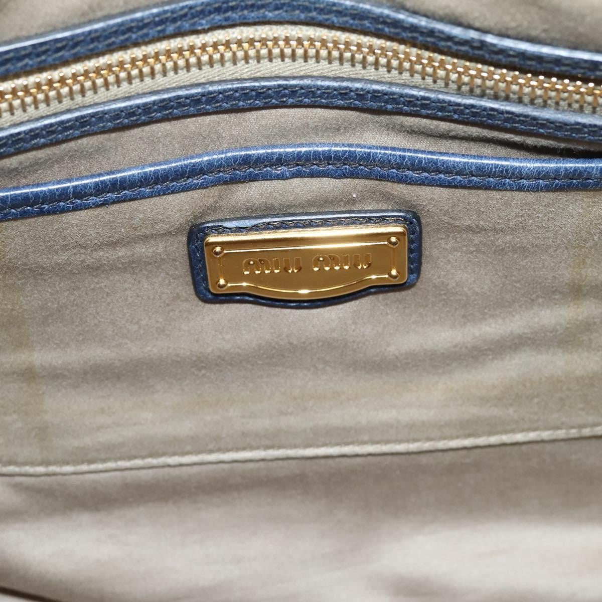 Miu Miu Beau Top Handle Leather, Navy, Leather, Handbag