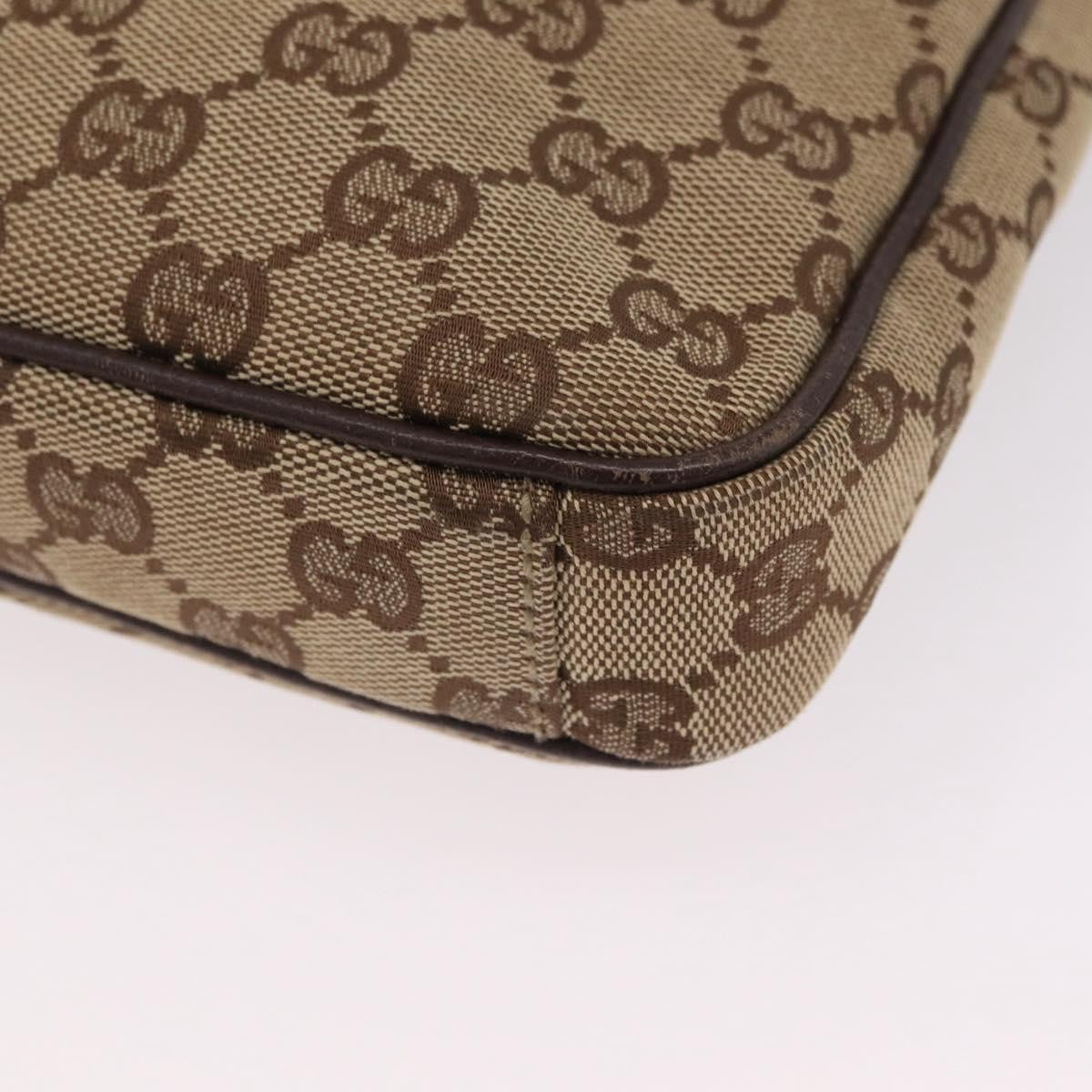 Gucci Front Zip Messenger GG Coated Canvas, Beige, Canvas, Crossbody Bag