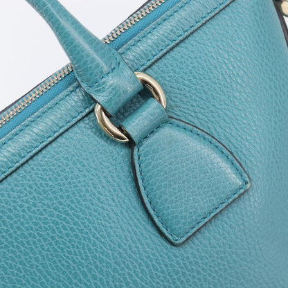 Gucci GG Charm Convertible Dome Satchel Leather, Blue, Leather, Handbag