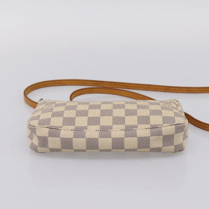 Louis Vuitton Pochette Accessoires Damier, White, Canvas, Clutch