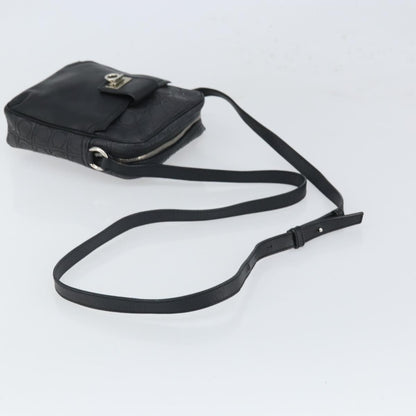 Salvatore Ferragamo Gancini Leather, Black, Leather, Shoulder Bag