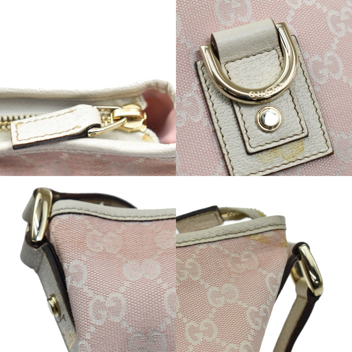 Gucci Abbey D-Ring Messenger GG Canvas, Pink, Canvas, Handbag