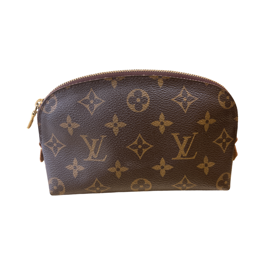 Louis Vuitton Cosmetic Case Monogram Vernis, Brown, Canvas, Clutch