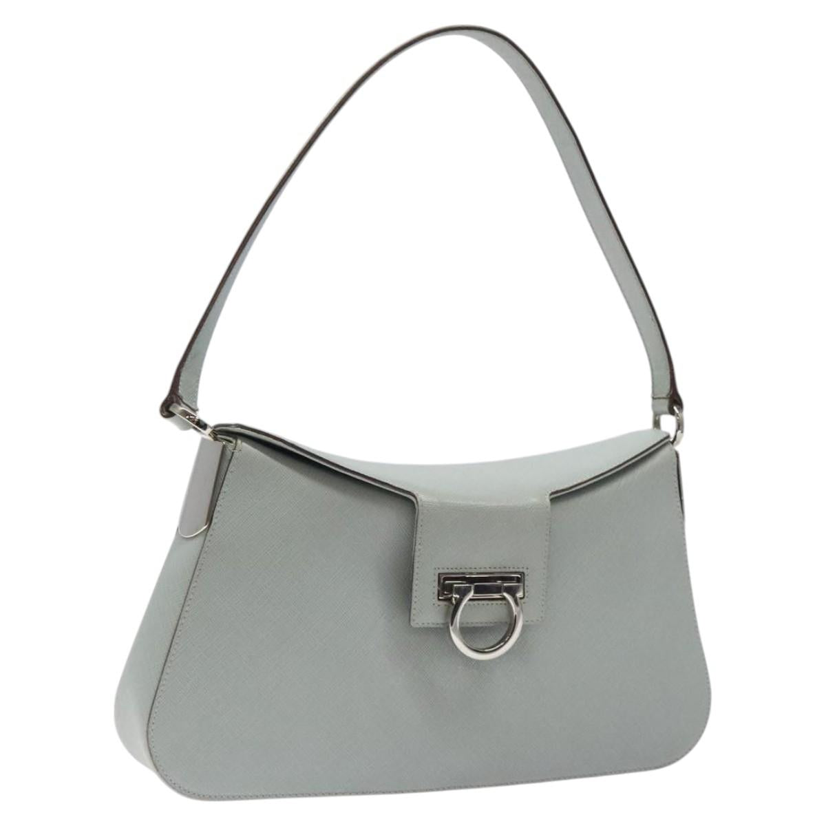 Salvatore Ferragamo Gancini, Blue, Leather, shoulder