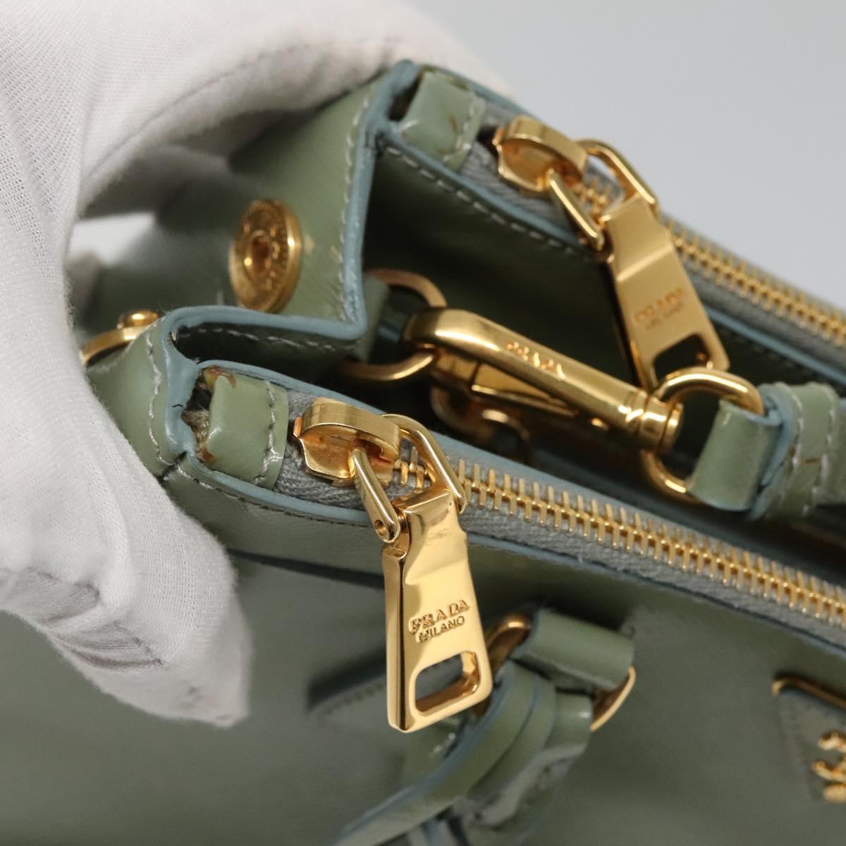 Prada Galleria, Green, Leather, handbag