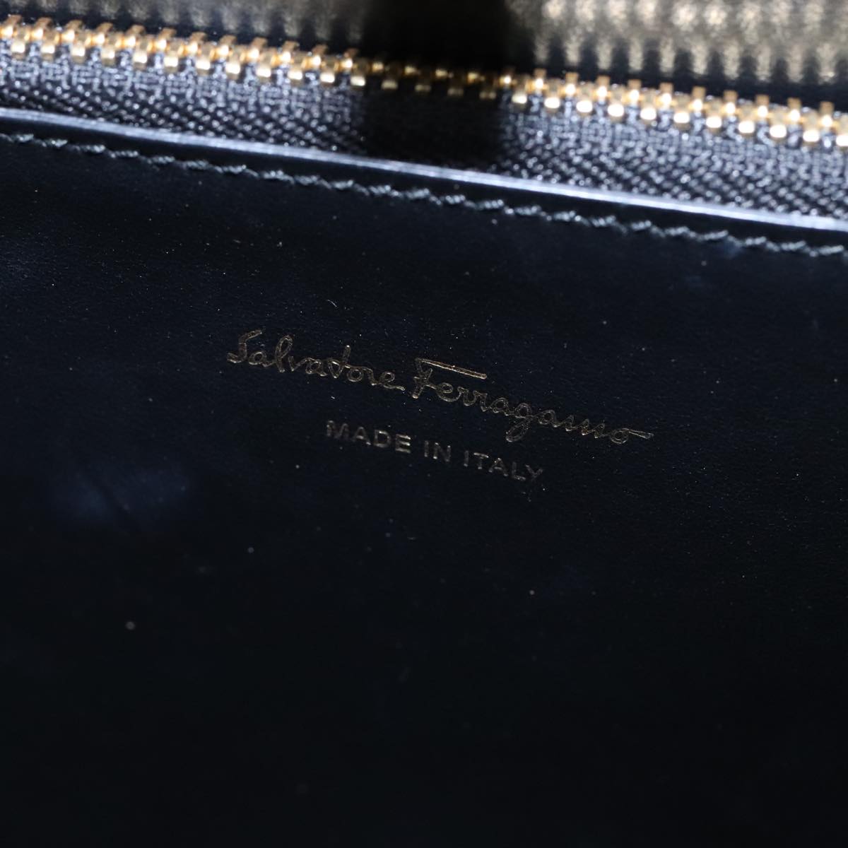 Salvatore Ferragamo Gancini, Gold, Leather, handbag