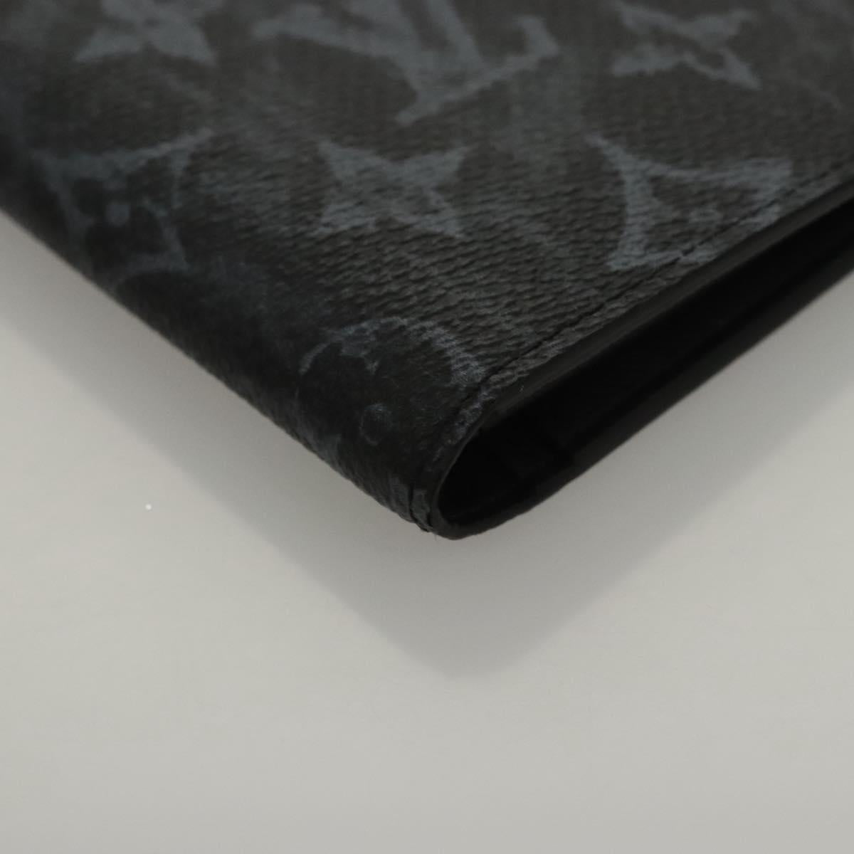 Louis Vuitton Brazza, Black, Canvas, wallet