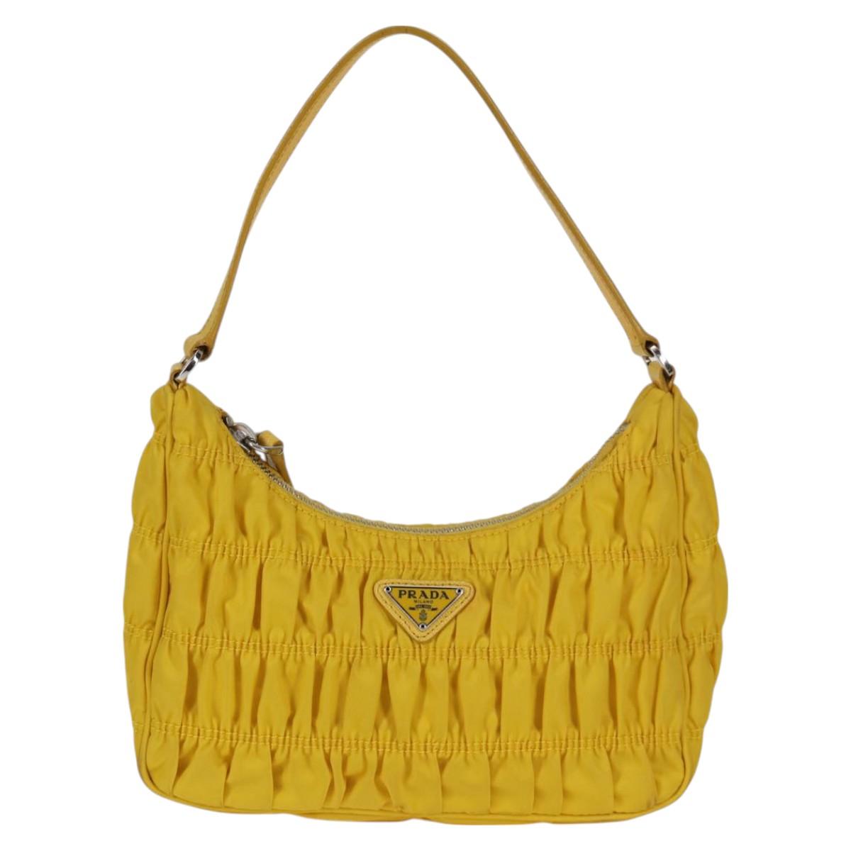 Prada Re-Nylon, Yellow, NYLON, clutch