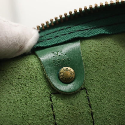 Louis Vuitton Keepall 50, Green, Leather, travel