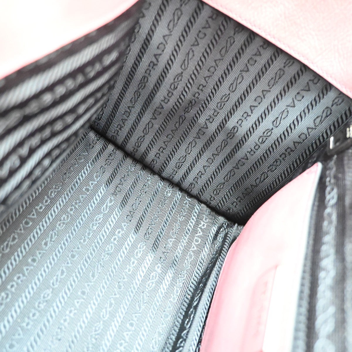 Prada Double Zip Lux Convertible Saffiano Leather, Pink, Leather, Tote Bag