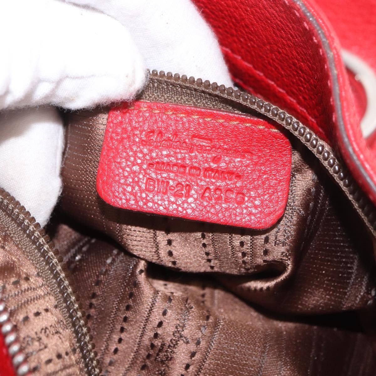 Salvatore Ferragamo Sofia Satchel Grainy Leather, Red, Leather, Handbag