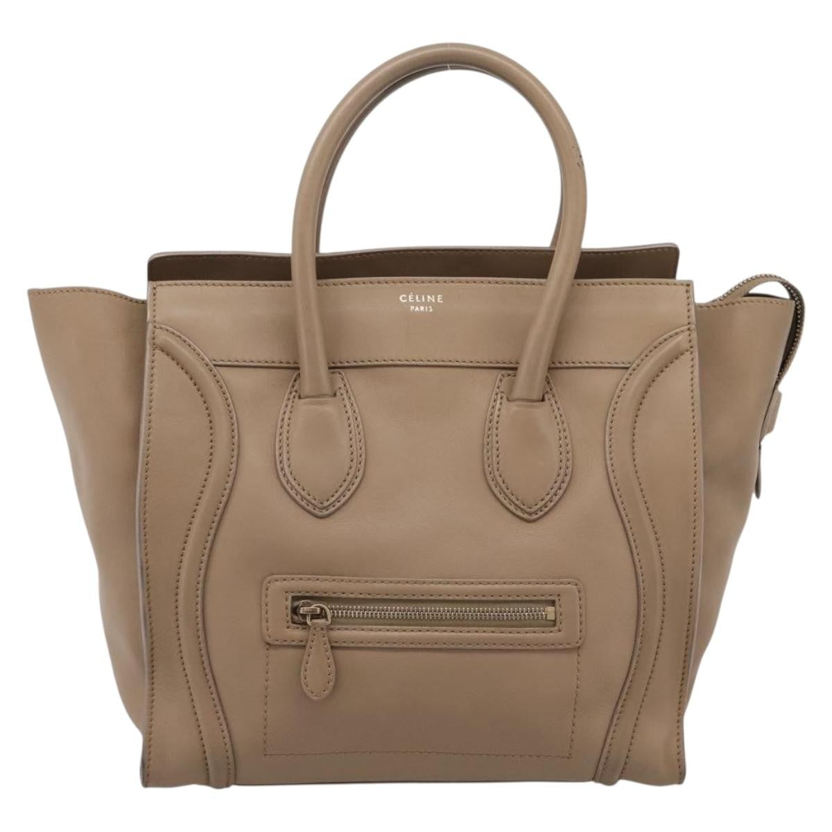Celine Shopper Luggage Leather, Beige, Leather, Handbag