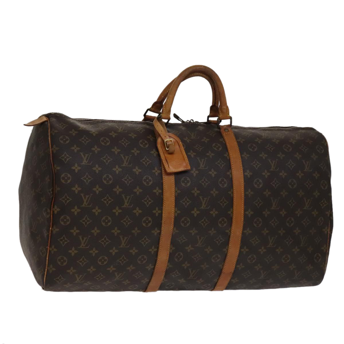 Louis Vuitton Keepall 60, Brown, Canvas, travel