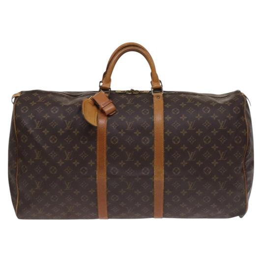 Louis Vuitton Keepall 60, Brown, Canvas, travel