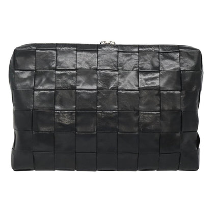 Bottega Veneta Intrecciato, Black, Leather, clutch