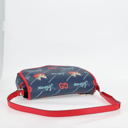 Gucci, Blue, Canvas, shoulder