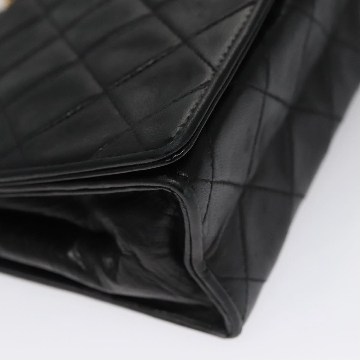 Chanel Full Flap, Black, Leather, shoulder