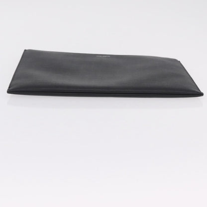 Saint Laurent Letters Zip Clutch Leather, Black, Leather, Clutch