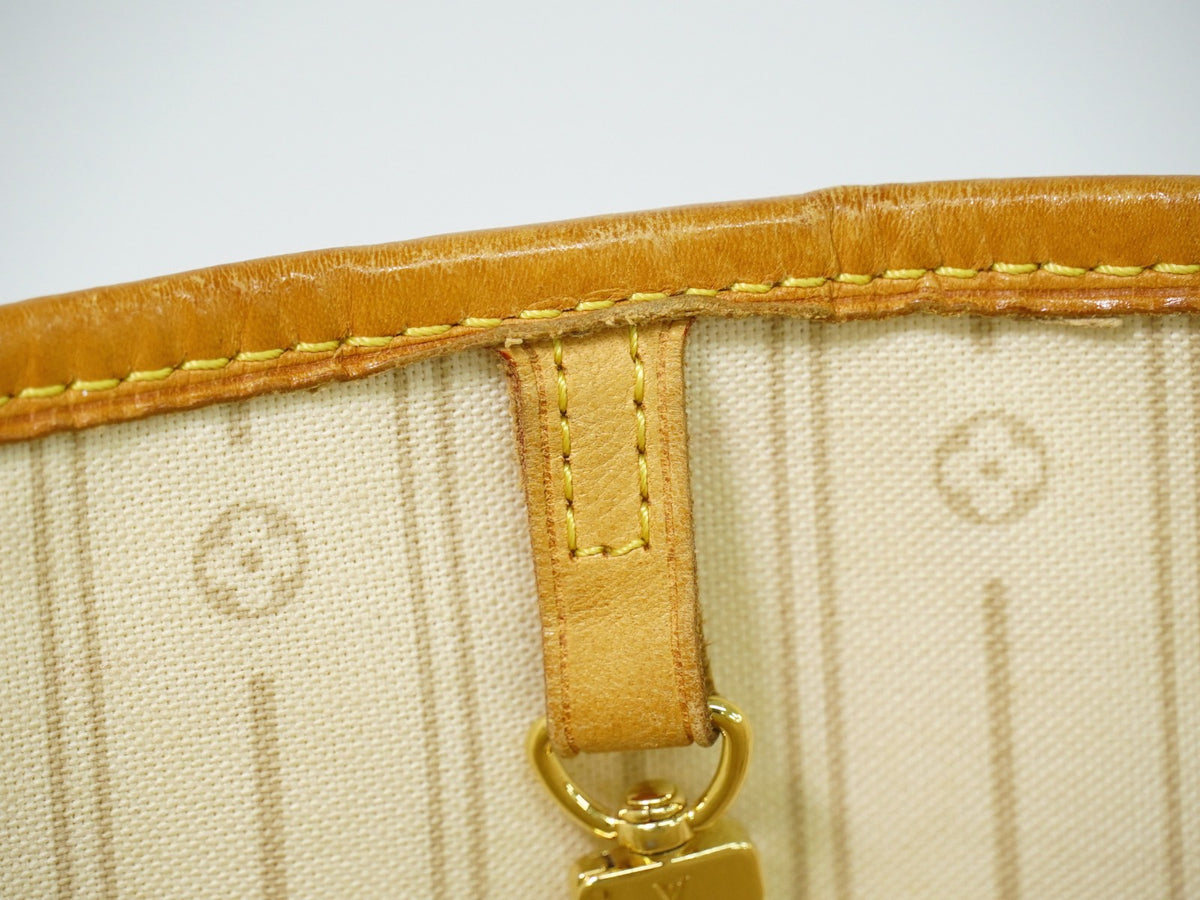 Louis Vuitton Neverfull Damier, White, Canvas, Tote Bag