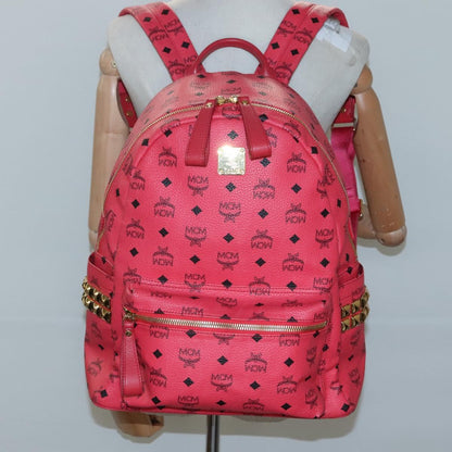 MCM Stark Visetos, Pink, Canvas, backpack