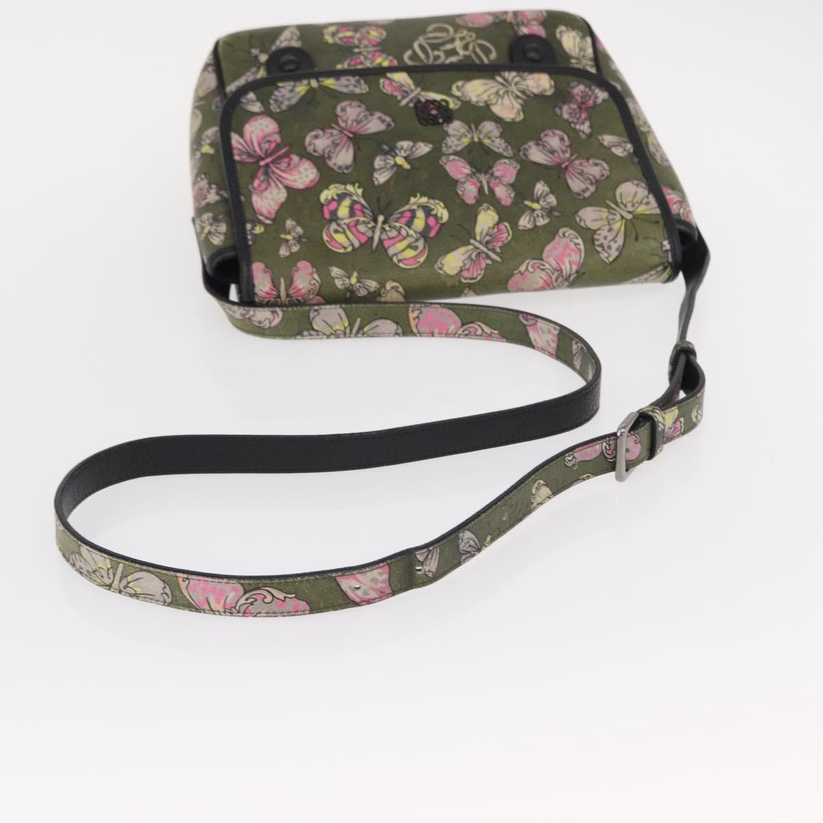 Loewe Messenger Printed Leather, Green, Leather, Handbag