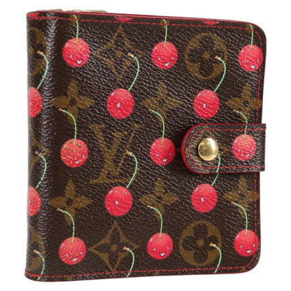 Louis Vuitton Compact zip, Brown, Canvas, wallet