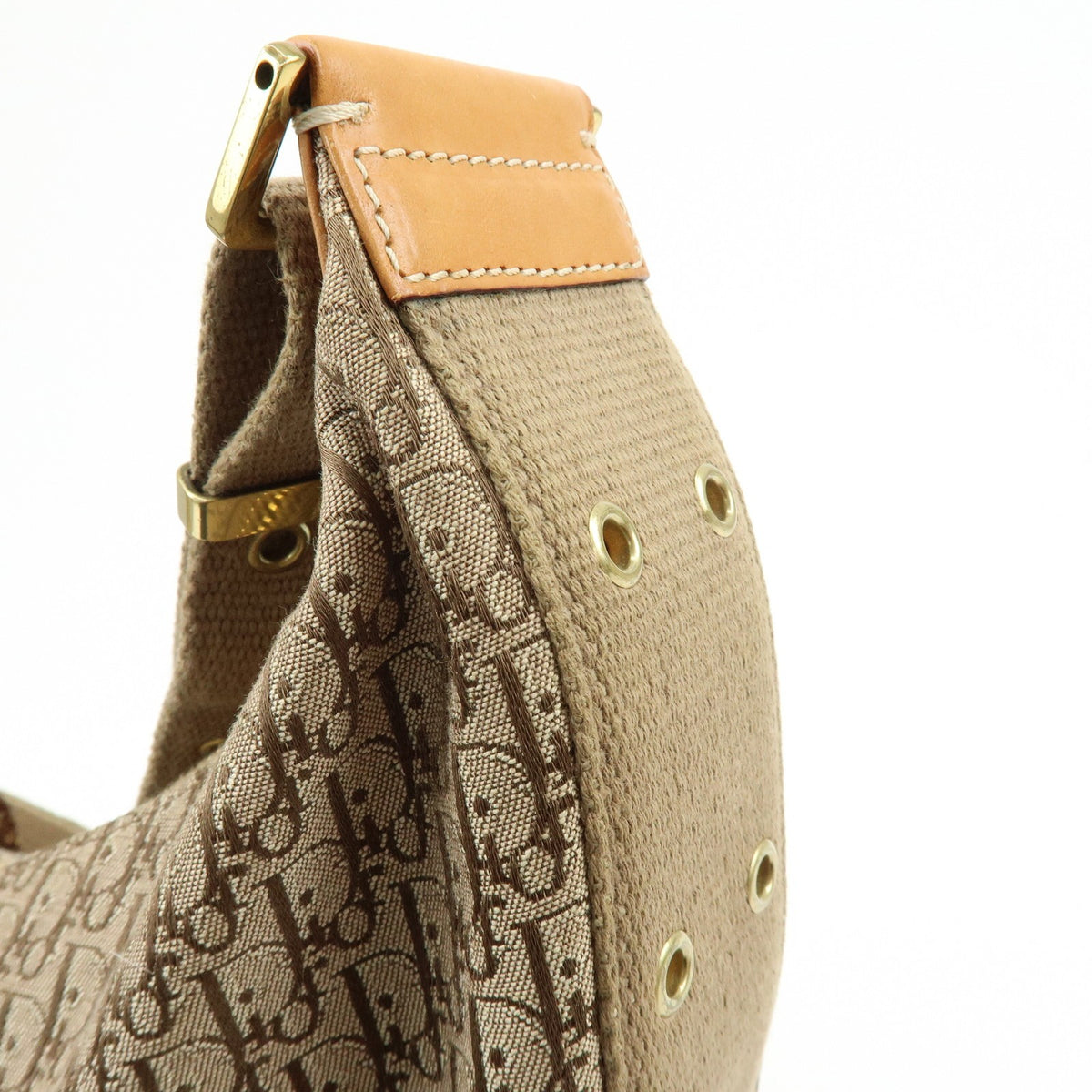 Christian Dior Street Chic Hobo Canvas, Beige, Canvas, Shoulder Bag