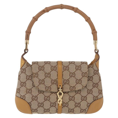 Gucci Bamboo Jackie Canvas, Beige, Canvas, Handbag