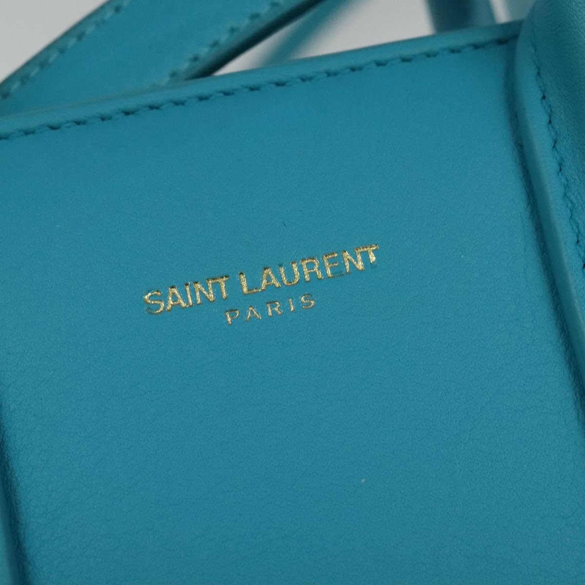 Yves Saint Laurent, Blue, Leather, handbag