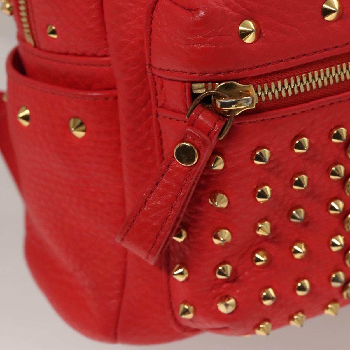 MCM Stark, Red, Leather, backpack
