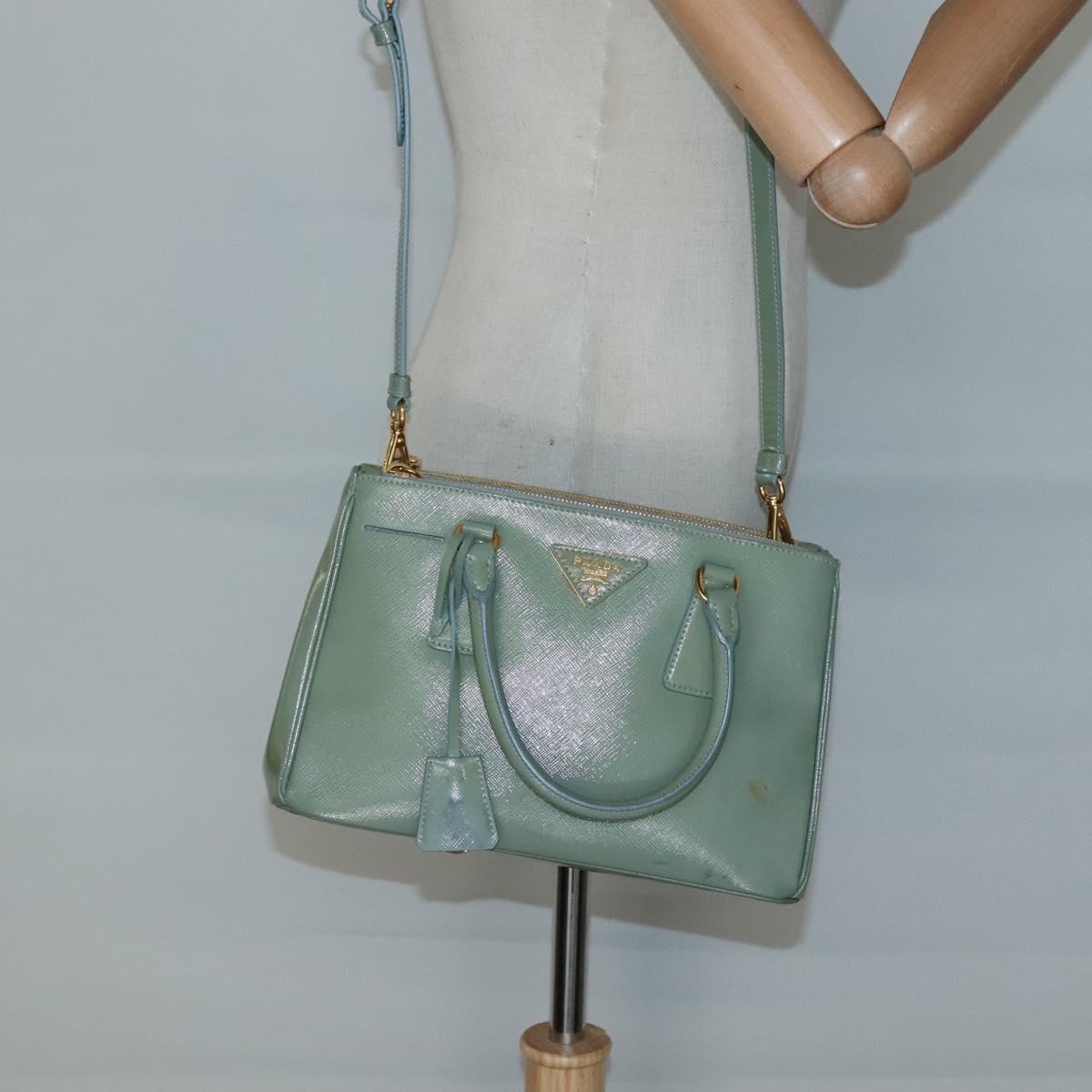 Prada Galleria, Green, Leather, handbag