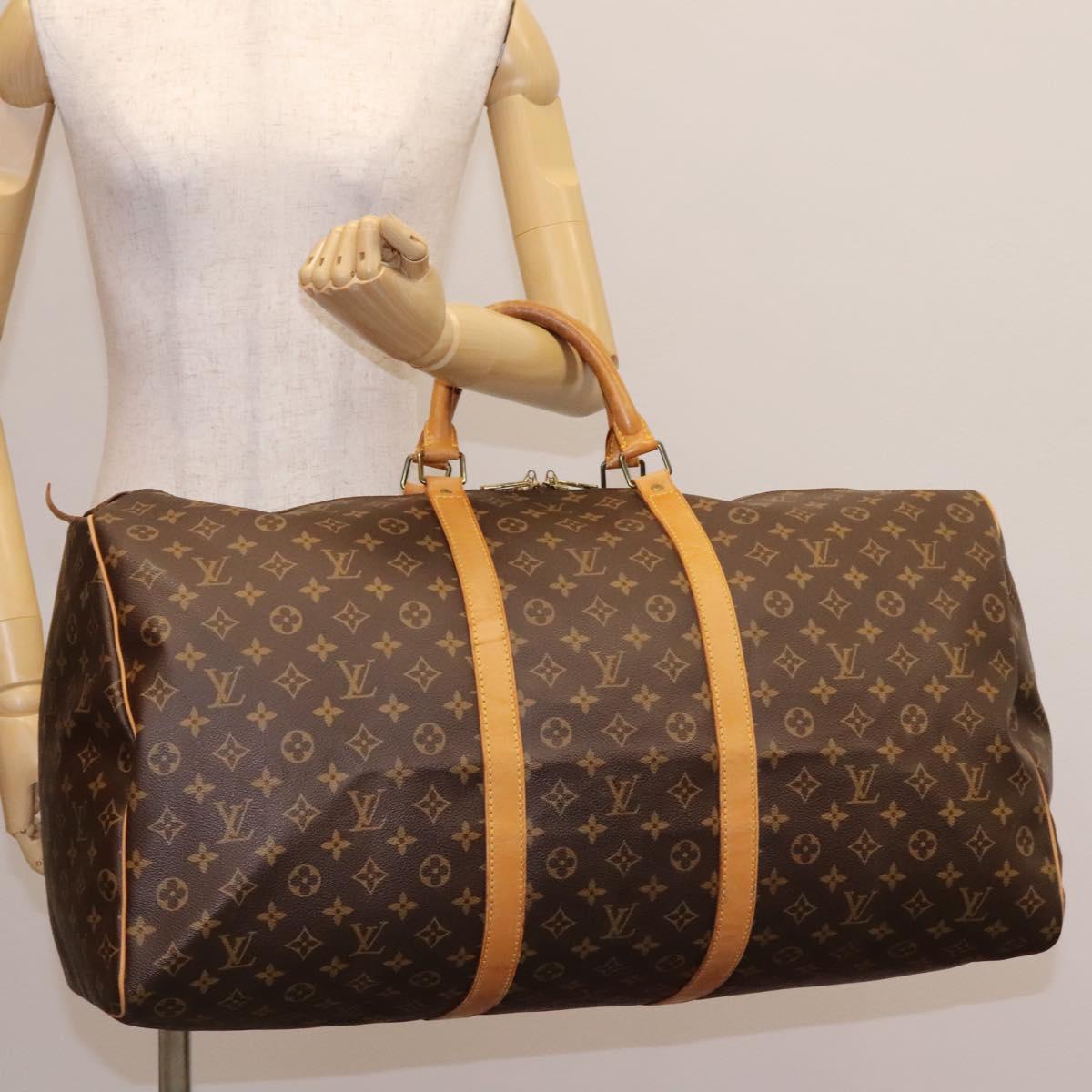 Louis Vuitton Keepall 60, Brown, Canvas, travel