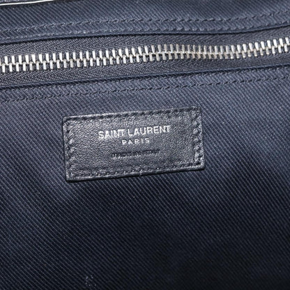 Saint Laurent Rive Gauche Shopper Embossed Leather, Black, Leather, Tote Bag
