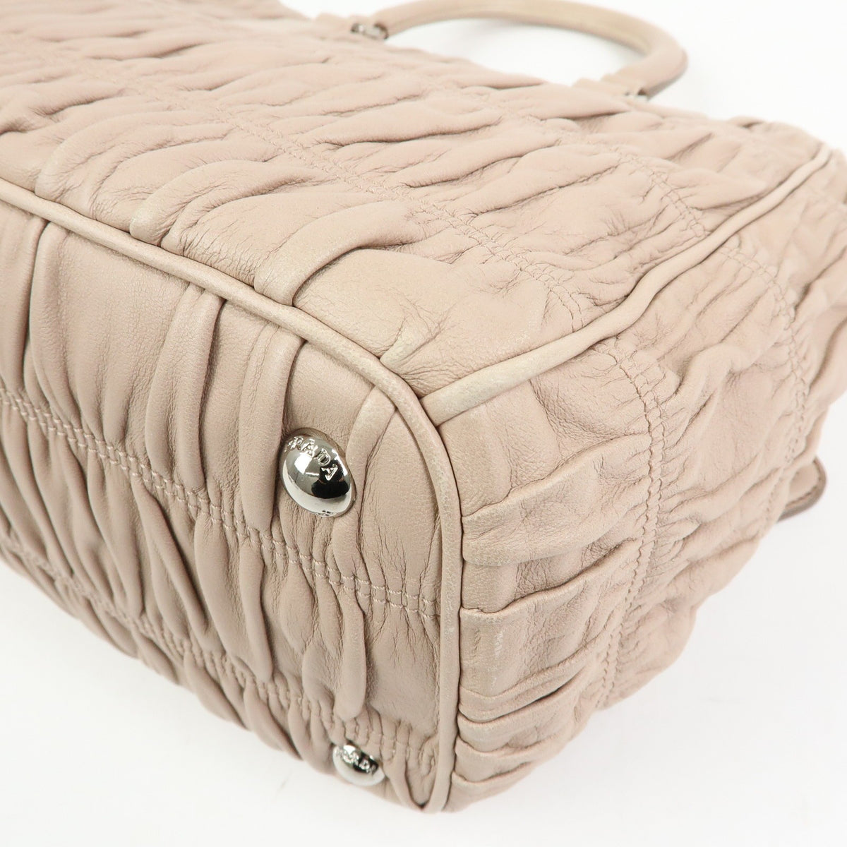 Prada Gaufre Nappa Leather, Beige, Leather, Tote Bag