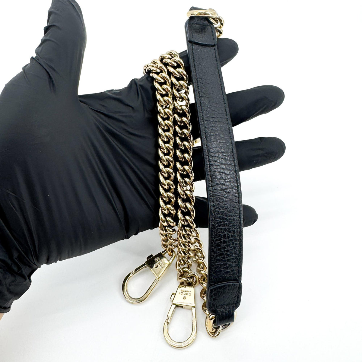 Gucci Interlocking Leather, Black, Leather, Shoulder Bag