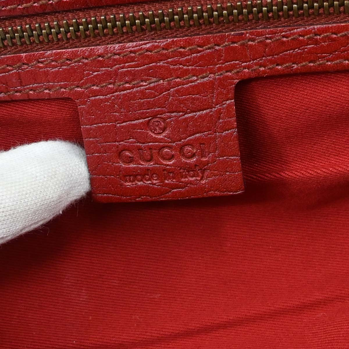 Gucci Horsebit Bracket GG Canvas, Red, Canvas, Tote Bag