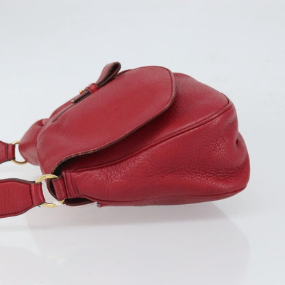 Salvatore Ferragamo Gancini Leather, Red, Leather, Shoulder Bag