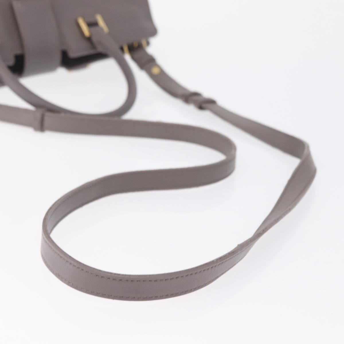 Saint Laurent Monogram Cabas Leather, Gray, Leather, Tote Bag