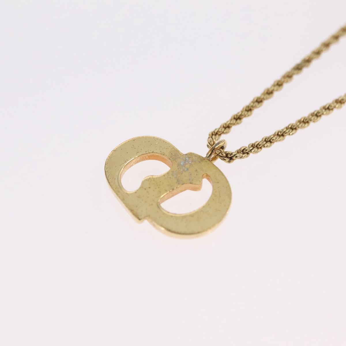 Christian Dior CD Pendant Metal, Gold, Metal, Necklace