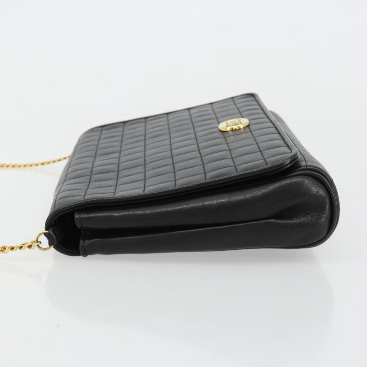 Celine Flap Shoulder Leather, Black, Leather, Shoulder Bag