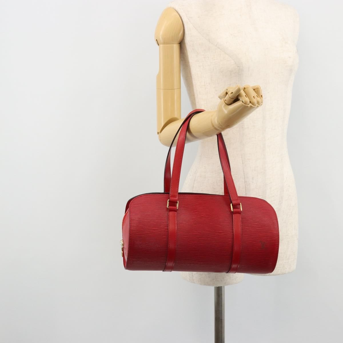Louis Vuitton Soufflot Epi Leather, Red, Leather, Tote Bag
