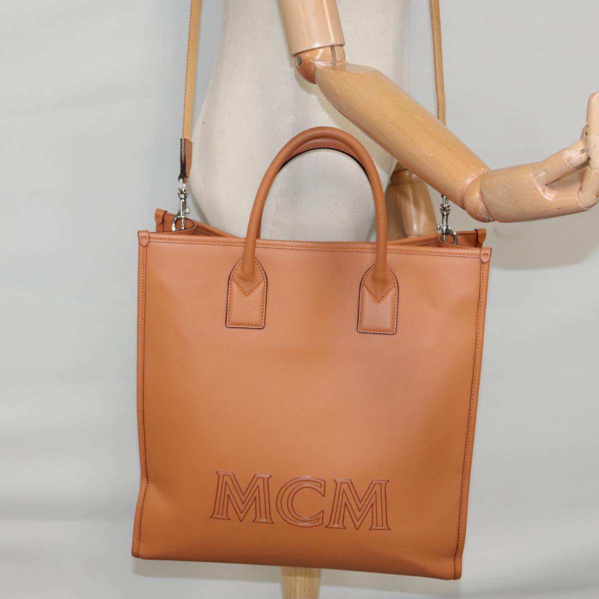 MCM Klassik Tote, Brown, Leather, tote