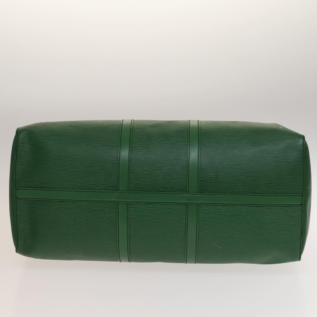 Louis Vuitton Keepall 55, Green, Leather, travel