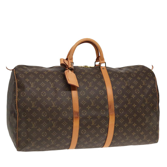 Louis Vuitton Keepall 60, Brown, Canvas, travel