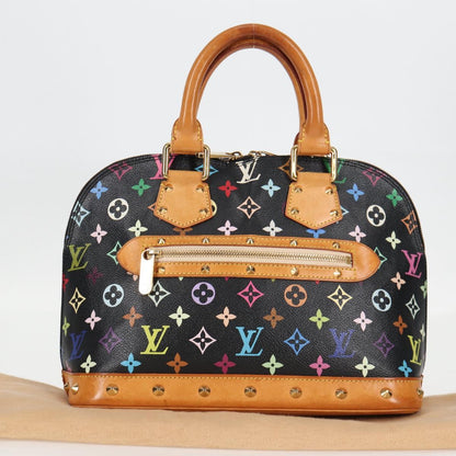 Louis Vuitton Alma, Black, Canvas, handbag